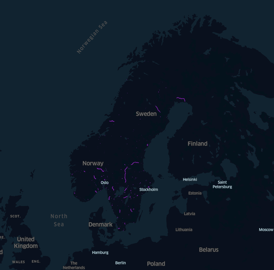 Sceenshot of my disused railways visualization.